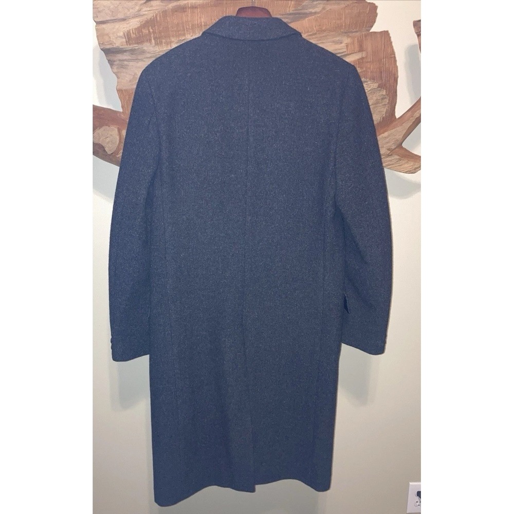 Vintage 80s Pure Wool Overcoat Men's 40R Double Breasted European American Male - Picture 3 of 12